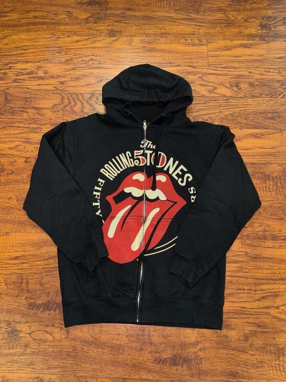 The Rolling Stones Fifty Zip Hoodie Black Graphic